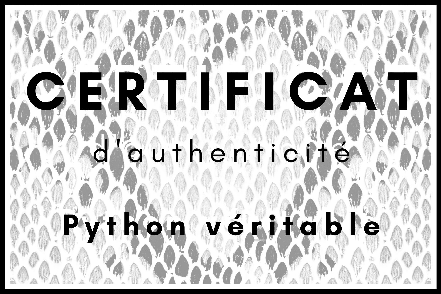 Certificat d'authenticité